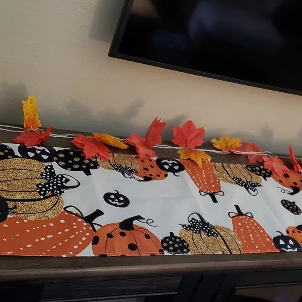 Fall Table Runner Decorative Cloth Halloween Party Decoration Pumpkin Decor 120